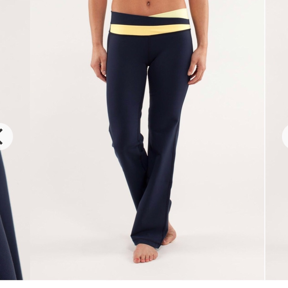 Lululemon Astro Pant - Inkwell and Mellow Yellow